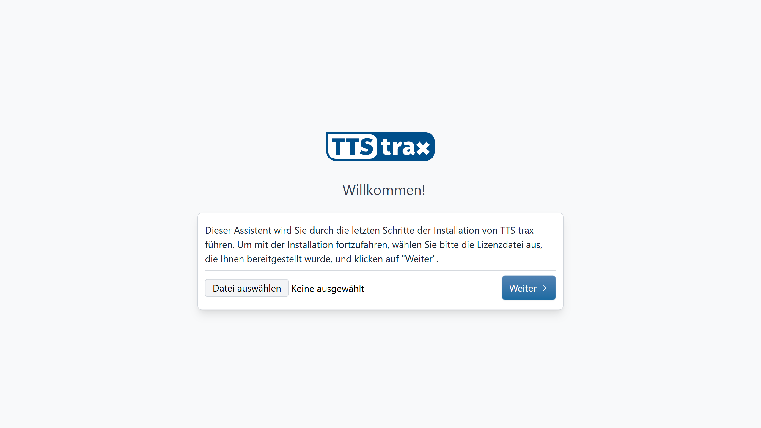 Auswahl der Lizenzdatei